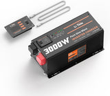 3000W Pure Sine Wave Inverter Charger, 12V DC to 110V - 120V AC, 9000W Peak Power, 5A - 45A Adjustable Current